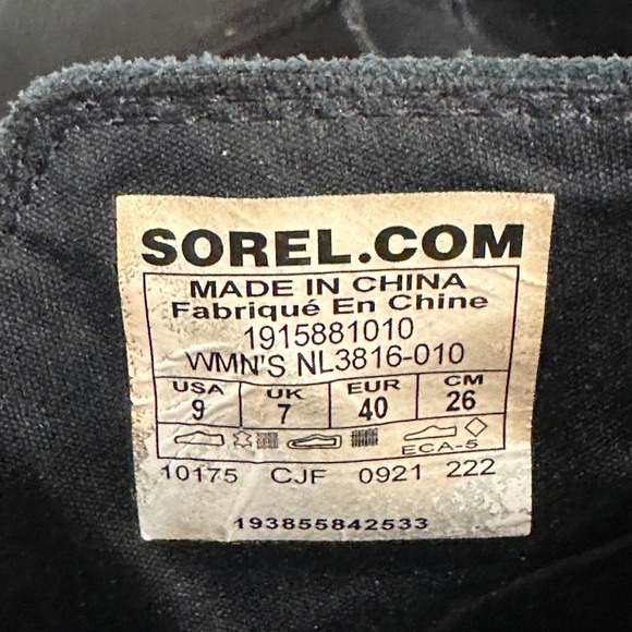 Sorel Evie II Chelsea Booties Womens 9 Black Waterproof Leather Suede NL3816-010 - Picture 9 of 9